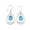 Blue Sky Blue Topaz Gemstone 925 Sterling Silver Handmade Jewelry Earrings 2.00" EE-34-3