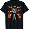 Spooky Dracula Dog Vampire Halloween Pumpkins Bats T-Shirt