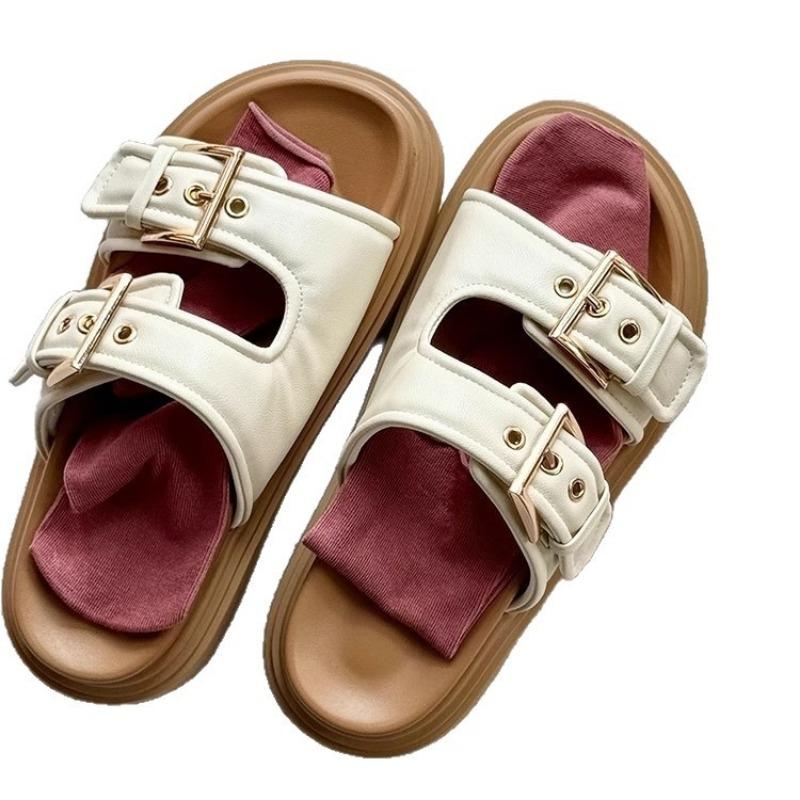 Version sports style slippers women's summer outer wear casual new versatile fashion belt buckle soft bottom one-word drag