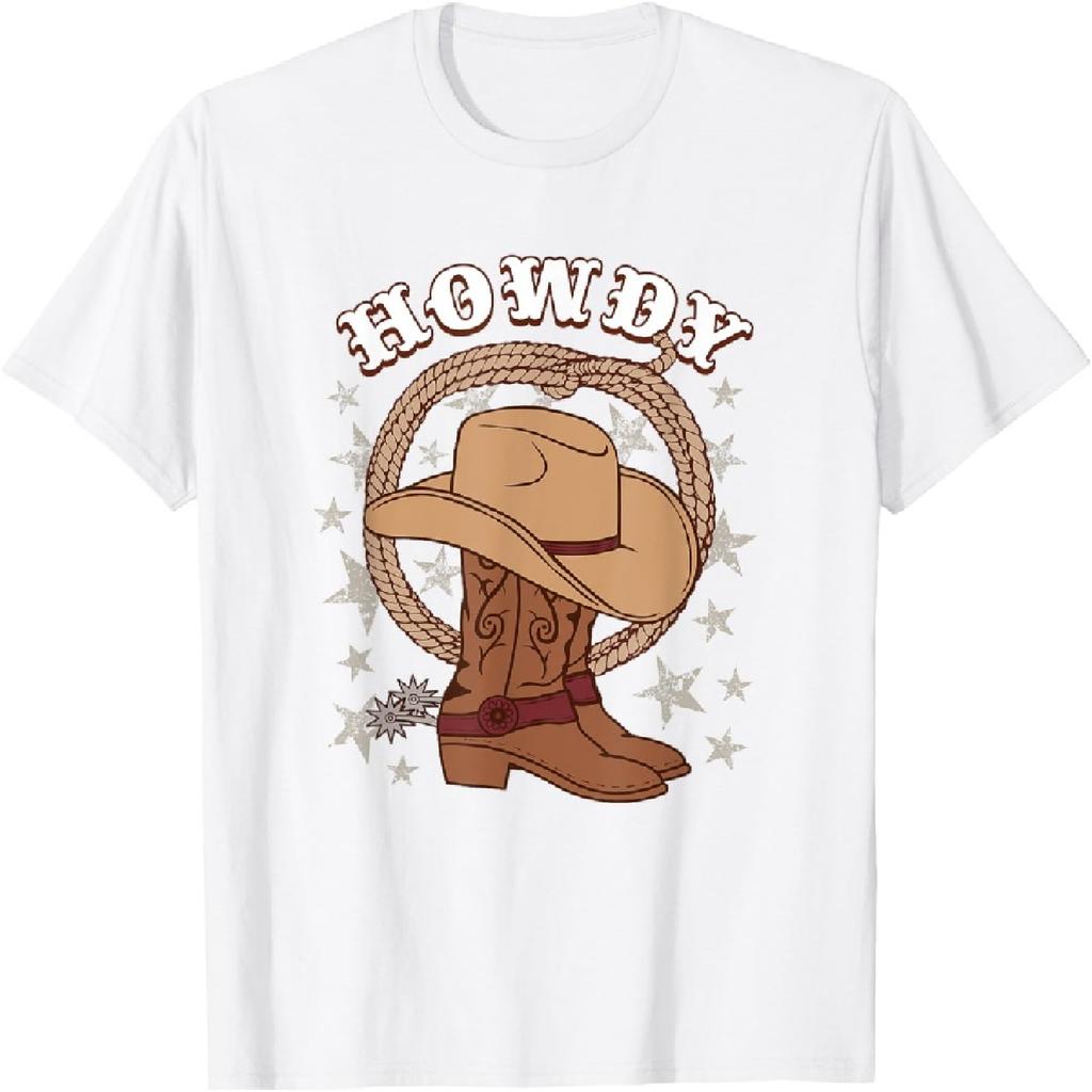 American Western Howdy Gear for Cowboys & Cowgirls Howdy Funny Cowboy Boots Hat Texas Rodeo Country Western T-Shirt