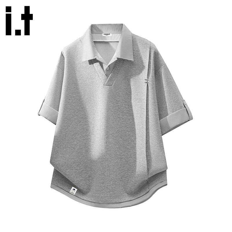 :CHOCOOLATEit Men's Layered Look Short Sleeve Polo Shirt