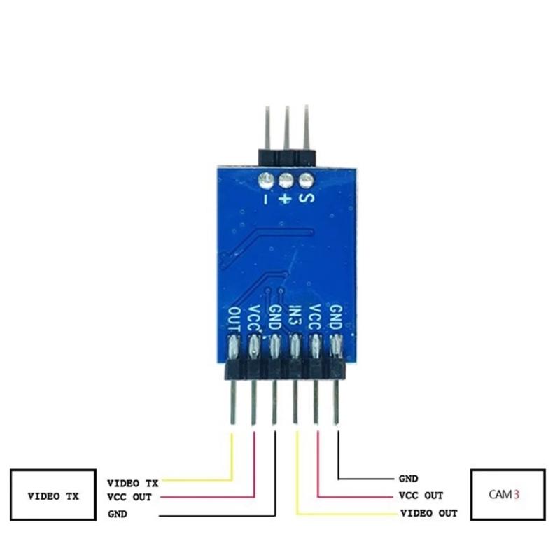 3 Way Video Switcher Module Video Switcher Module Blue 5.8Ghz 3Channel Video Switcher Unit For FPV Camera