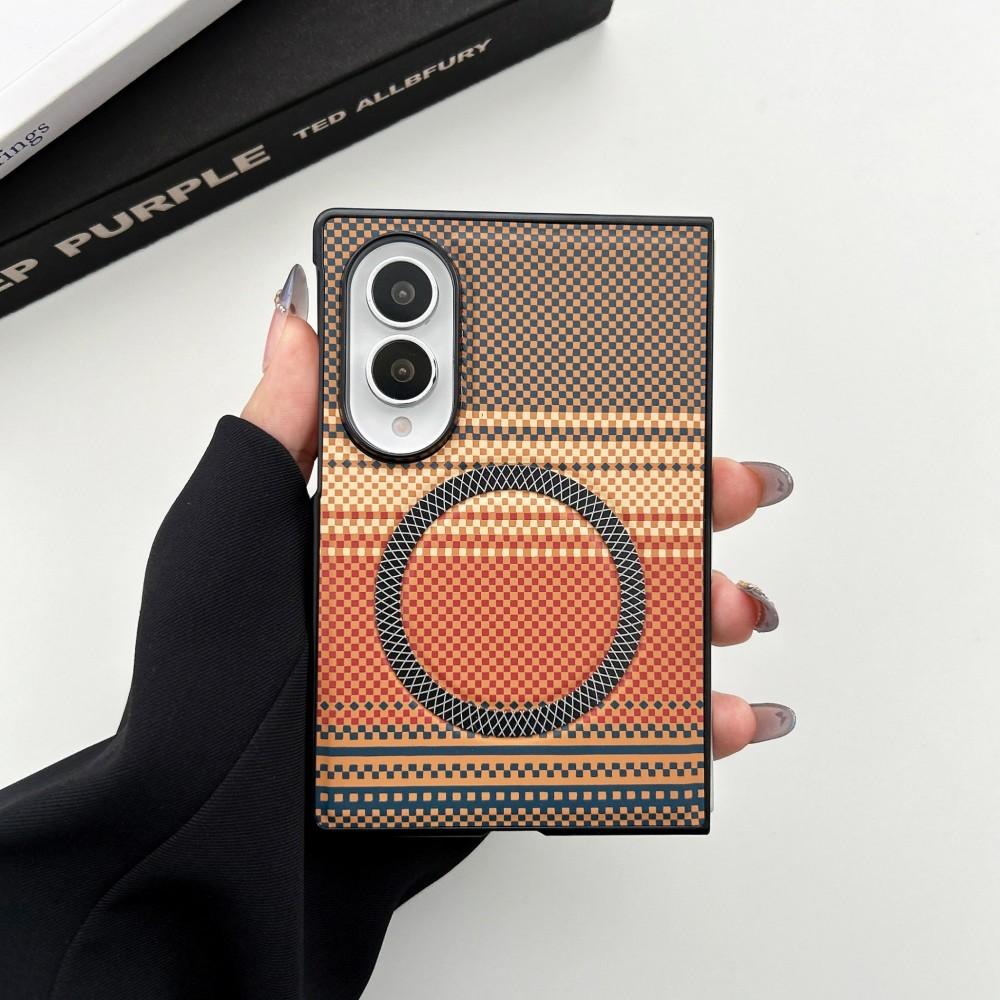 Carbon Fiber Pattern Fashion Hard PC Magnetic Case for Samsung Galaxy Z Fold 8 Ultra 8 7 6 5 for Magsafe Wireless Charging Cover