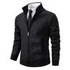 Autumn and Winter Men's Fashion Plaid Jacket Jacket Men's Trend Stand-up Collar Slim Long-sleeved Casual Sweater
