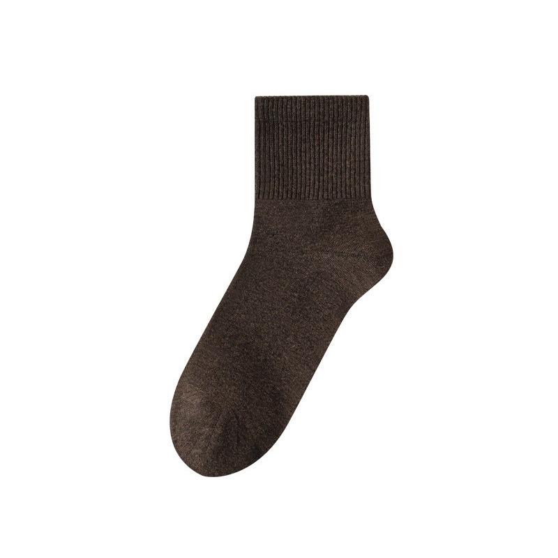 Men's Mid-calf Socks for Autumn and Winter, Pure Cotton Sweat-absorbing and Deodorizing Sports Socks, Antibacterial Long Calf Socks for Winter
