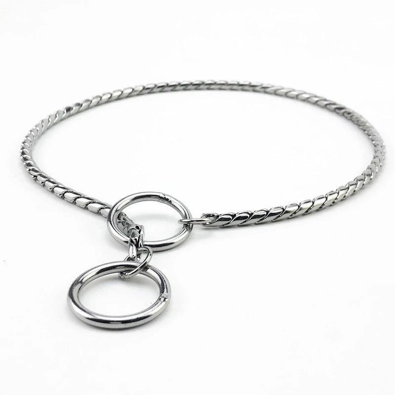 Black Stainless Steel Snake Chain, Metal Dog Chain P Chain, Small Medium and Large Dog Pet Supplies Dog Collar