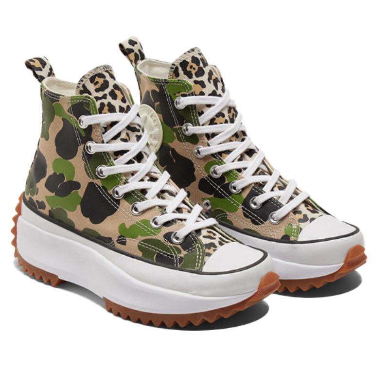 Converse Run Star Hike Multicolor Cool High-top Canvas Shoes Unisex Camouflage Green Brown