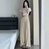 Summer thin pleated lazy casual pants floor mopping pants Yamamoto wide-leg pants women's ice silk fashion