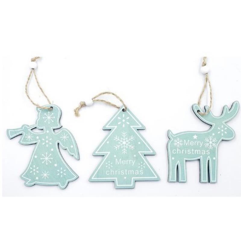 1/2/3pcs DIY Red Christmas Snowflakes&Star&Tree Wooden Pendants Ornaments Home Christmas Party Xmas Tree Kids Gifts Decorations