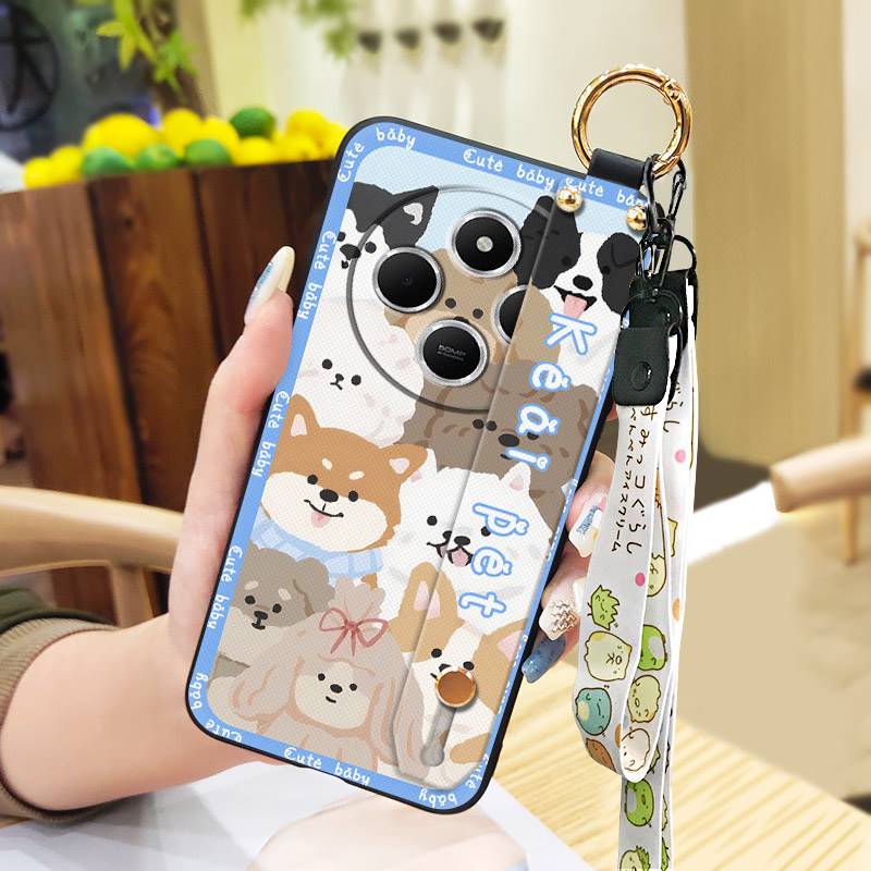 Wristband Back Cover Phone Case For Redmi A4 5G Shockproof Protective Waterproof Soft Case Kickstand Anti-knock Cute