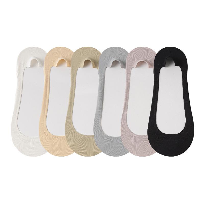 Women's Summer Thin Cotton Bottom Ice Silk Shallow Mouth Invisible Not To Drop with The Boat Socks