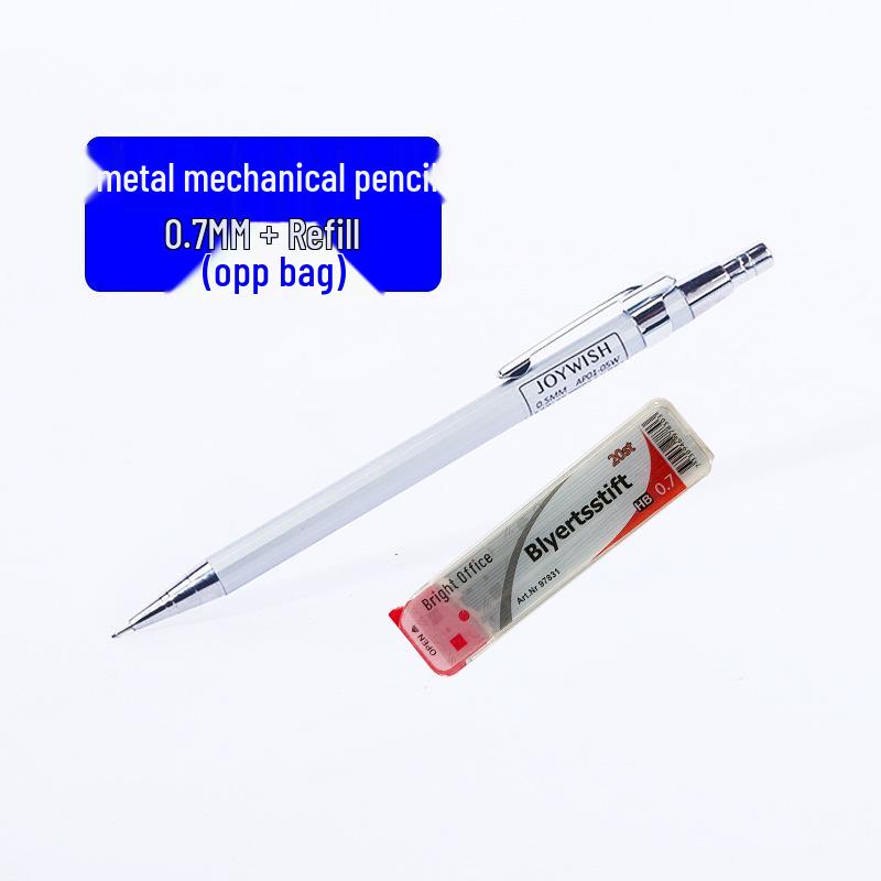 Adjustable Metal Mechanical Pencil: 0.5mm & 0.7mm for Students - Continuous Writing Clickable Design