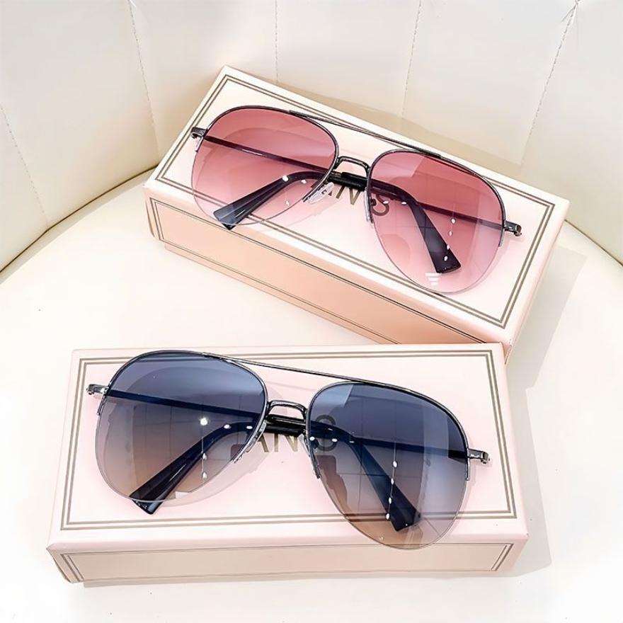 Stylish Gradient Tint Sunglasses for Men Big Frame Pilot Sun Eyeglasses Brand Style Design Anti-reflective Lunette De Soleil Homme