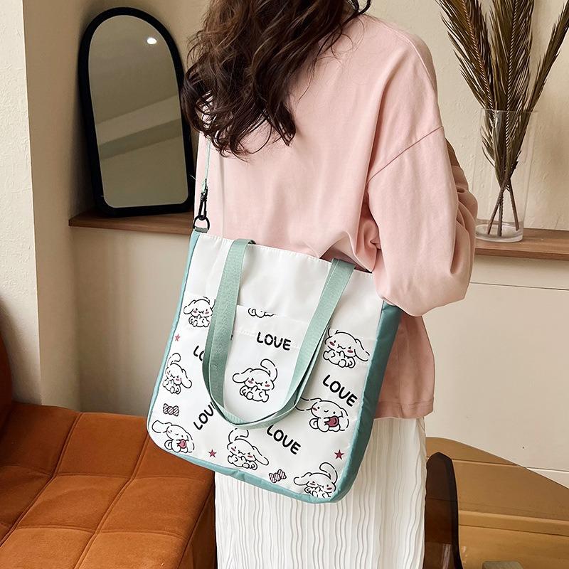 Student tutoring bag, new shoulder bag, fashionable and sweet contrasting color, large-capacity messenger bag.