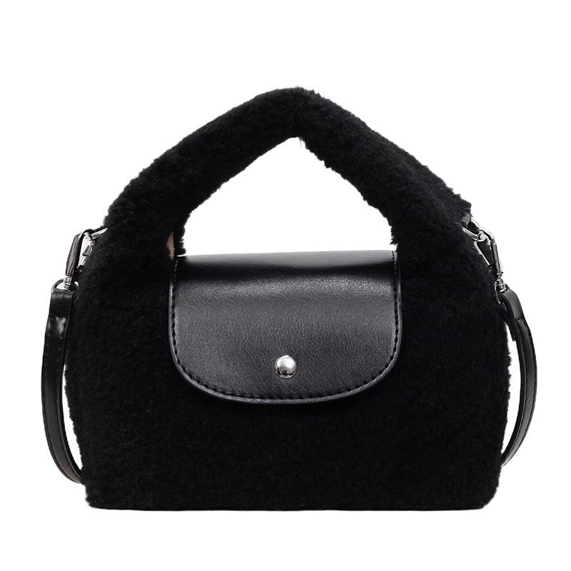Autumn and winter popular portable fluffy bag women 2025 new fluffy commuter shoulder bag fashion shoulder messenger bag
