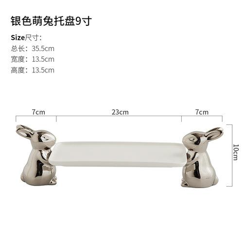 Kreative Kaninchen Dessert Platte Keramik Obst Platte Wohnzimmer Snack Candy Lagerung Tray Home Dekoration Kuchen Platte Geschirr