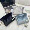 Velvet Handhold Storage Cosmetic Bags Cases for Women Makeup Travel Toiletry Organizer Zipper Pouch Shopping Cards Storage
