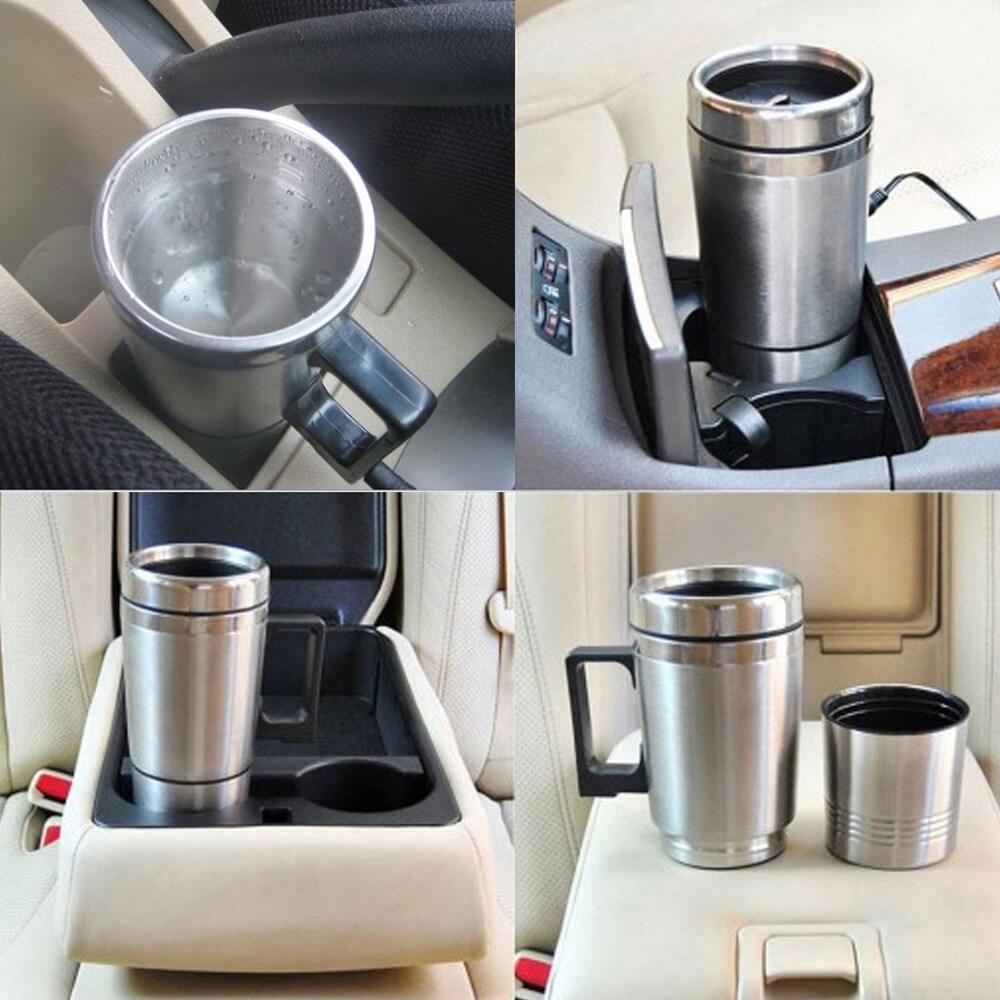 Car Heating Cup 12/24V Water Heater Kettle Electric Coffee Tea Boiling Heated Mug Water Travel Kettle For Car