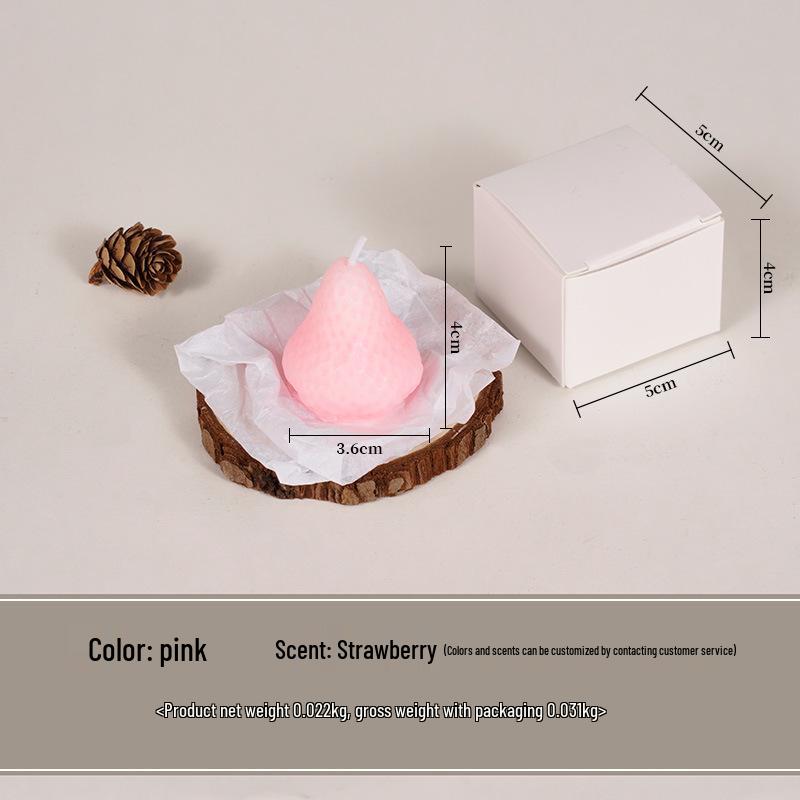 Strawberry-Scented Soy Wax Candle: Creative Fruit-Shaped Home Decor & Birthday Party Favor