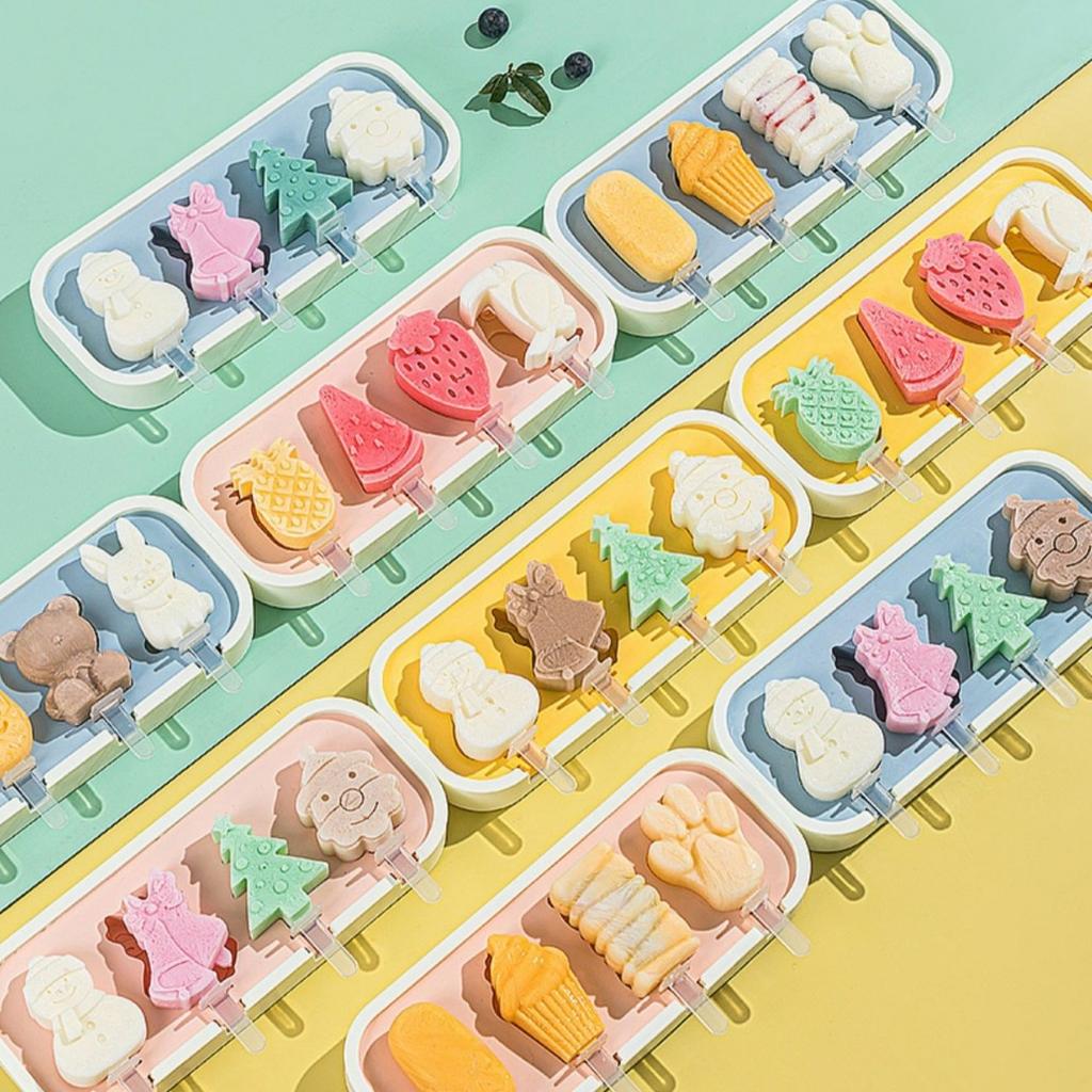 Cute Silicone Popsicle Molds Food Grade Homemade Ice Pop Stick Ice Cream Cheddar Cheese Stick Mould for Home