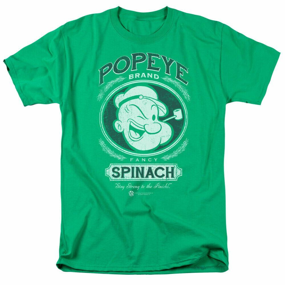

26 Popeye Fancy Spinach T Shirt Mens Licensed IDW Comics Tee Kelly Green Unisex T-Shirt XXL