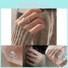 Elegant Geometric Heart Pearl Ring For Women Stylish Adjustable Open Finger Design