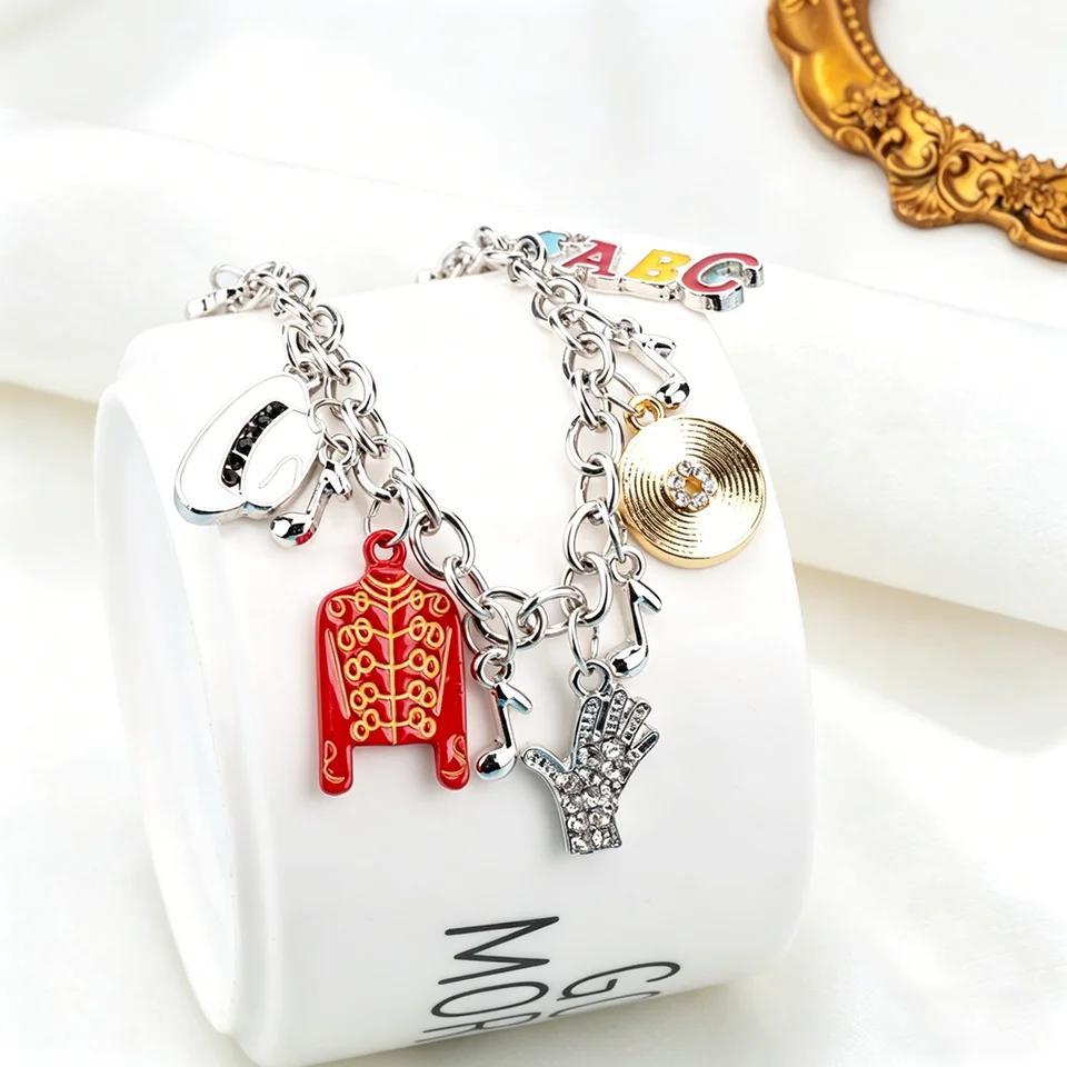 Classic Charm Jackson Music Zinc Alloy Trendy Unisex Bracelet Fashion Jewelry Accessories Props Fan Memorial Gift