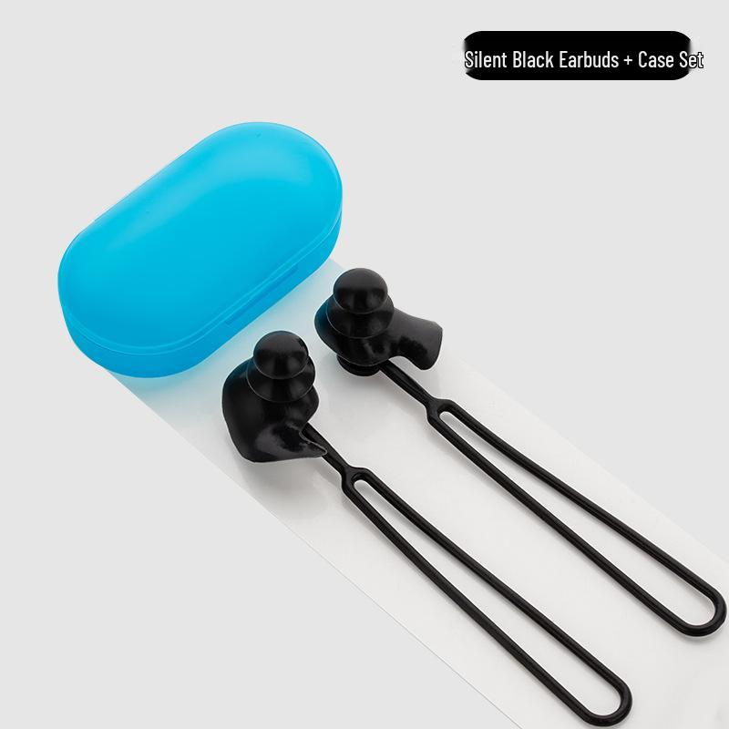 3-Layer Waterproof Silicone Swimming Earplugs & Nose Clip Set with Anti-Drop Cord