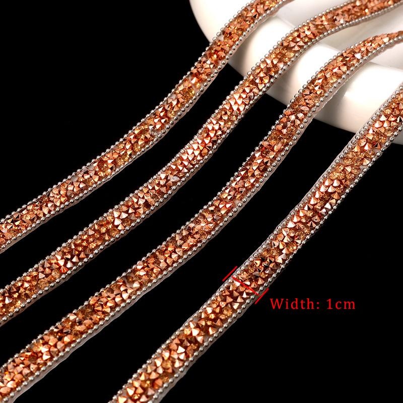 10Yards Resin Rhinestone Ribbons Self Adhesive Diamond Crystal Roll Glitter Belt Bling Party DIY Decorations 1CM Rhinestone