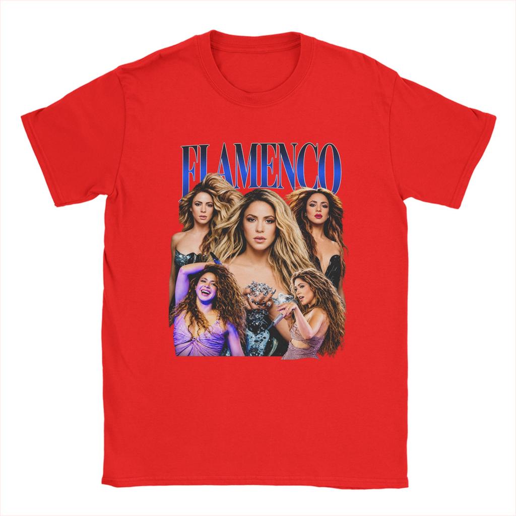 Shakira Vintage Latin Pop Music Portrait T Shirt Summer Tshirts Cotton Tee Shirt For Unisex Short Sleeves Casual Top Tees