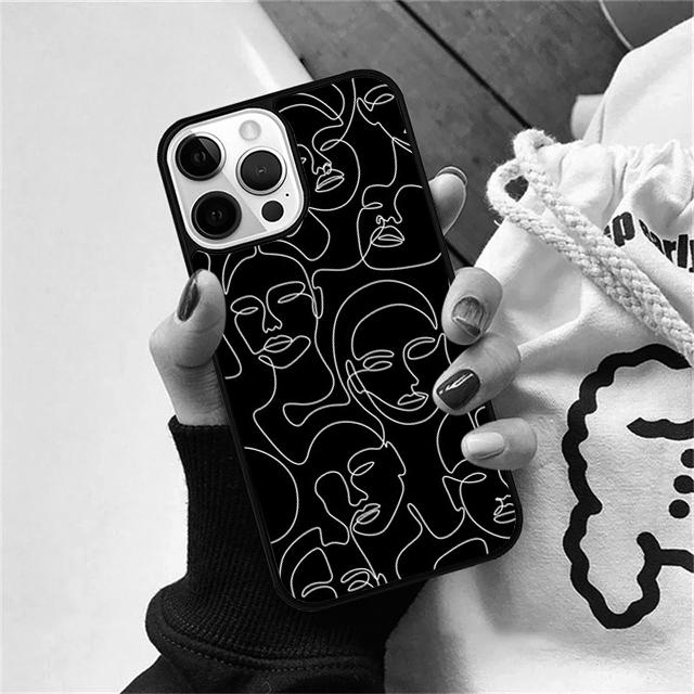 Poster Minimalist Face Artwork Phone Case Cover For iPhone 17 Air 15 16 Pro Max 14 13 12 11 Pro Max Plus Coque