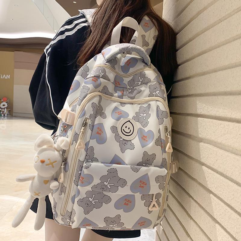 Schoolbag Schoolbag for Female Junior High School Students Large Capacity Middle School Students Graffiti Girl Backpack for College Students