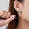 Minority Design 925 Sterling Silver Geometric Black Zircon Earrings for Women