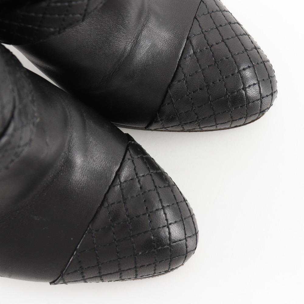 CHANEL COCO Mark boots Matelasse black leather Women Used