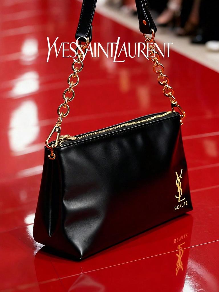Modische Damen-Einschultertasche mit Kettenriemen Handtasche mit Design-Sinn Umhängetasche in goldener Farbe Logo