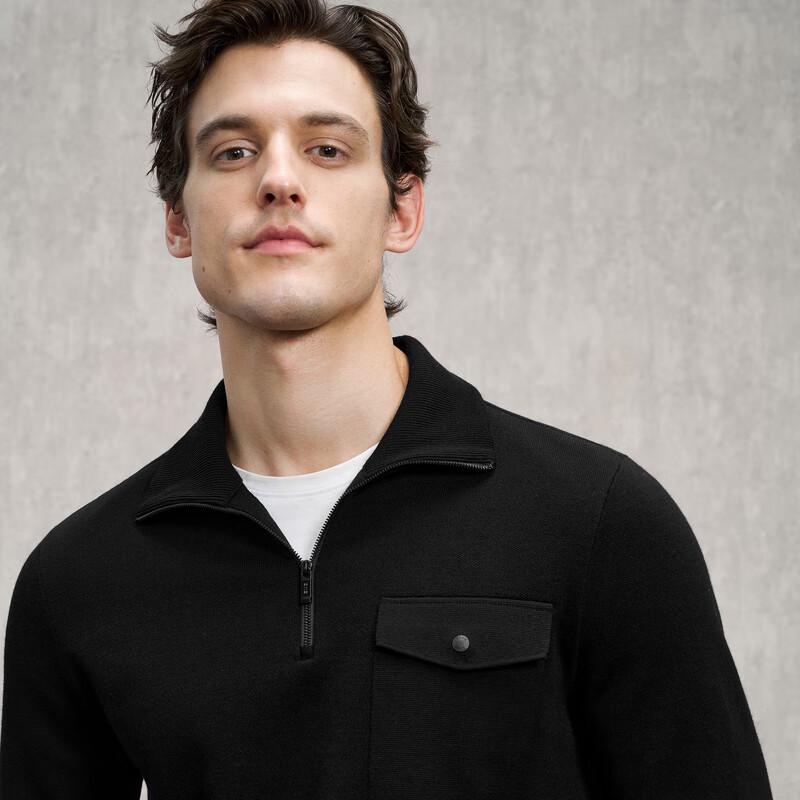 EMZ Erdos Men's Wool Blend Polo Collar Sweater