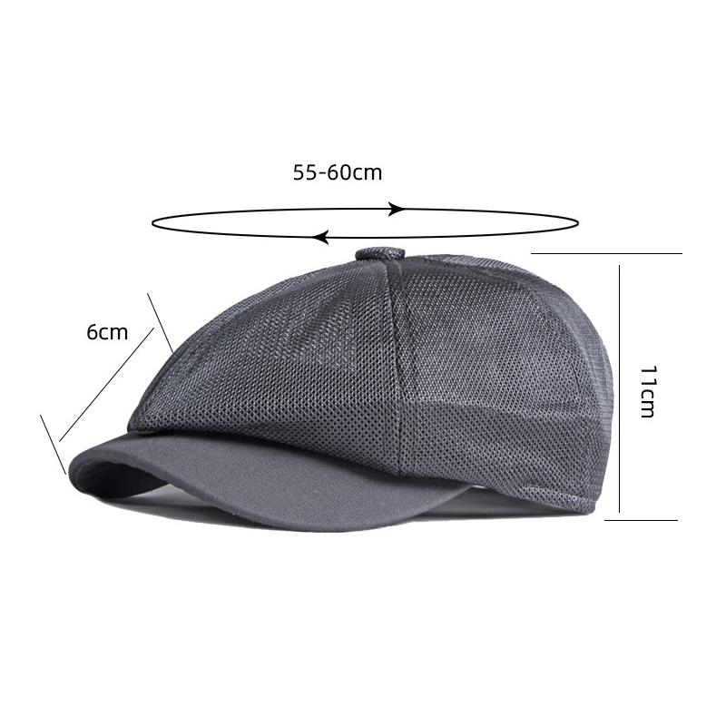 Summer Mesh Octagonal Cap Men's British Vintag Beret Flat Caps Newsboy Cap for Men Gatsby Painters Hats Gorro Hombre Boina