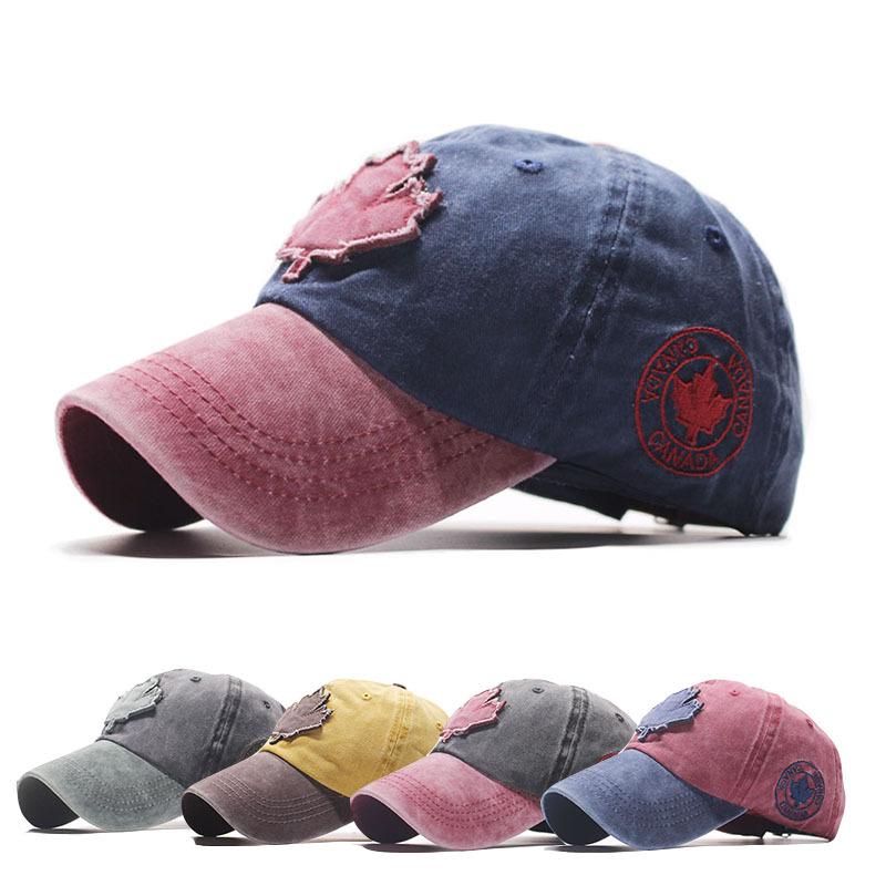 Hats Men's and Women's Washed Cloth Peaked Caps Outdoor Sunscreen Caps Casual Versatile Spring and Autumn Sunshade Color Matching Baseball Caps