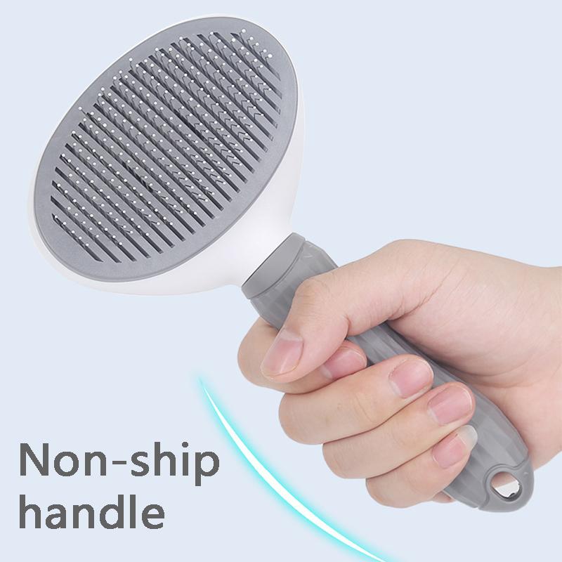 Cat Brush Stainless Steel Pet Hair Removal Comb Non-slip Grooming Brush for Cats and Dogs Durable Cat Accessories