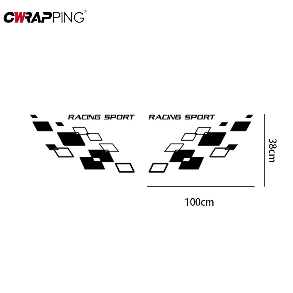 Car Racing Lattices Vinyl Sticker Lattices Decals Racing Sports Style Stripe Auto Body Side Door Decor Vinyl Decal DIY Stickers