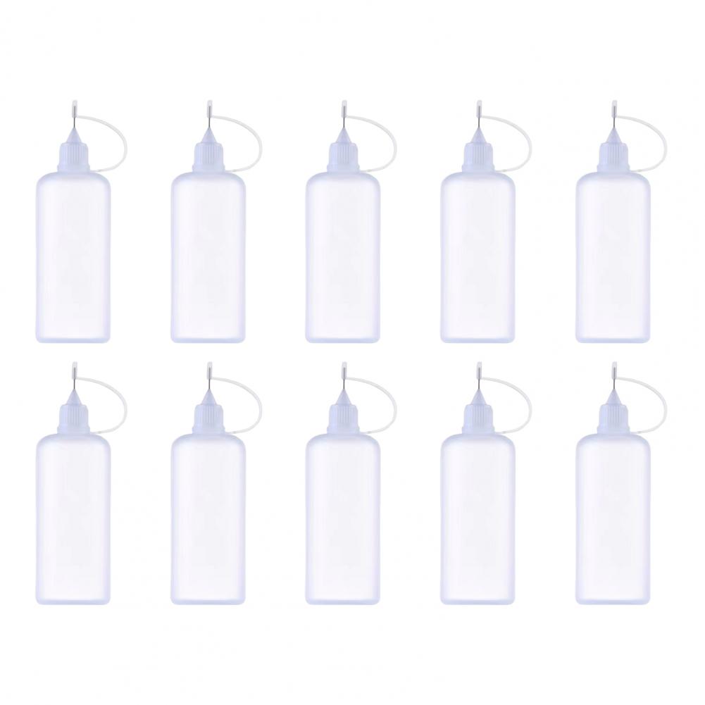 10 Pezzi 5/10/20/30/50/100ML Applicatore con Punta a Ago Contagocce Liquido Riempimento Flaconi Colla Flacone Colla con Punta a Ago per Artigianato Fai da Te Lubrificatore