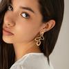 Minimalist Irregular Hollow Geometry Metal Stud Earrings Punk Statement Gold Color Earring Women's Charm Ear Jewelry