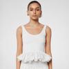 Flower Bud Embroidery Wooden Ear Edge Bra Sling Top Summer Women's Sexy Solid Color Elastic Slim Fit Sleeveless Casual Tank