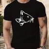 Men Cotton T-Shirt with Intricate Fish Print Comfortable Round Neck Summer Style Regular Fit Adult