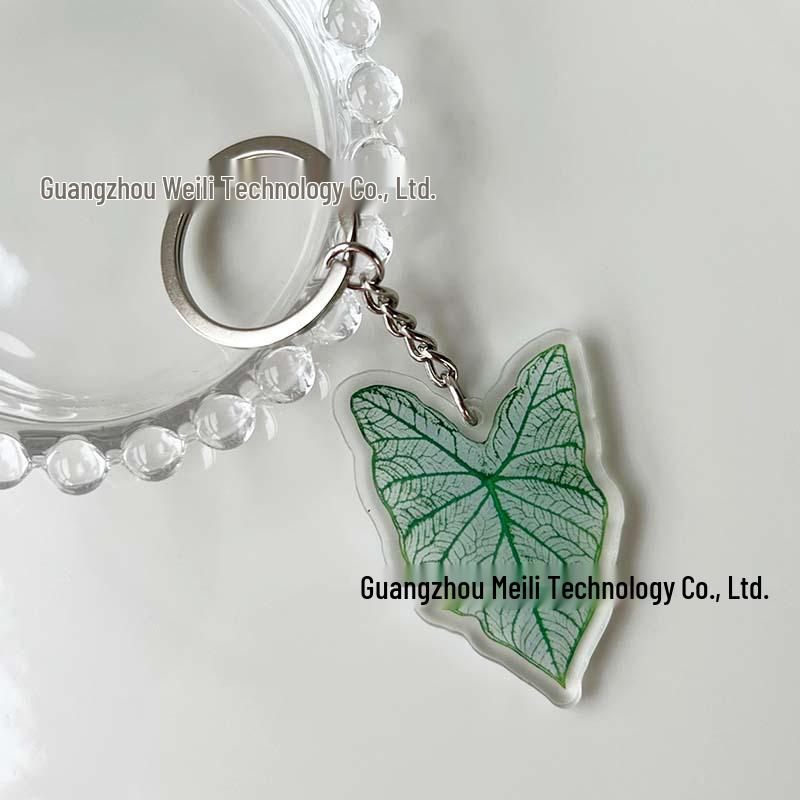 Creative Acrylic Leaf Keychain Earphone Bag Pendant Ornament