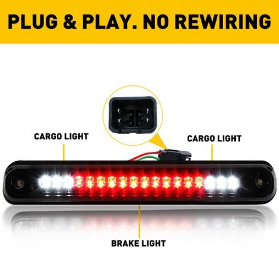 Für 88-1998 Chevy GMC K1500 C1500 Schwarze LED Dritte 3. Brems-Ladeflächenleuchte Lampe NEU