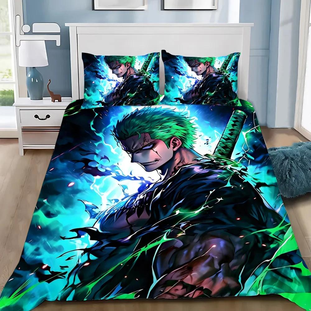 Anime Duvet Cover Pillowcase O-Ones Pieces Bedding Set Luffys Adult Boy Girl Bedroom Decoration Children Gift Single Double Size