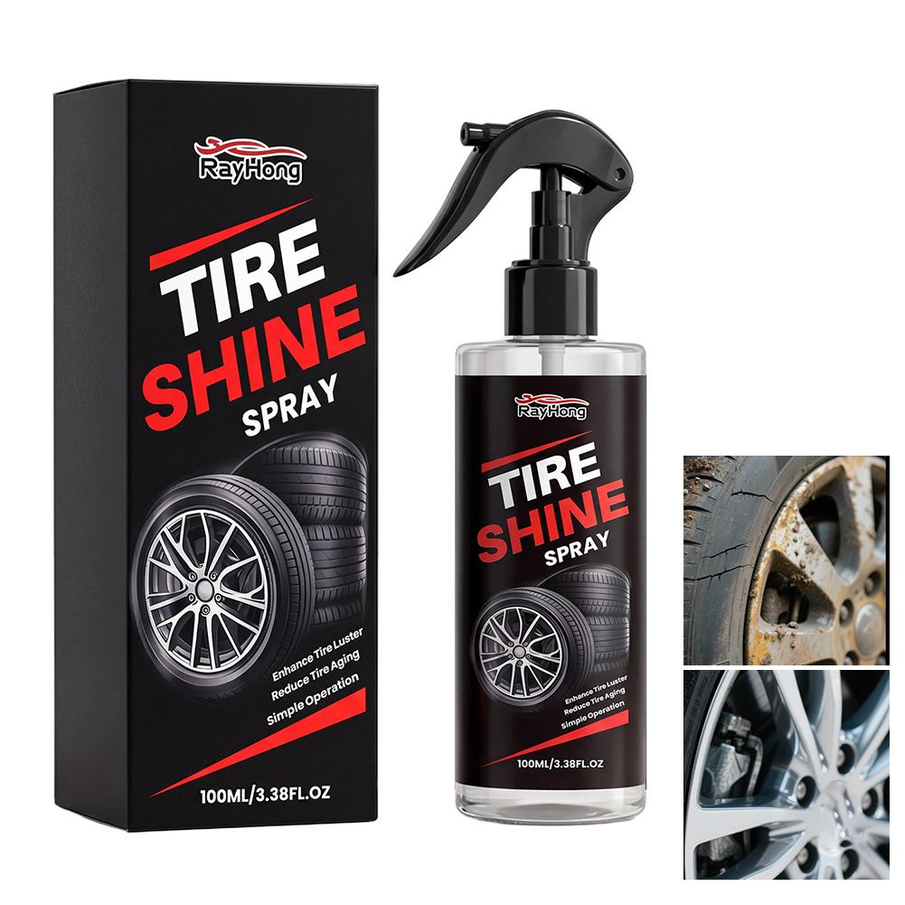 Car Tire Shine Spray and Conditioner Long Lasting Tire Coating Cleaner Car Tire Brightener Spray Extends Tire Service Life