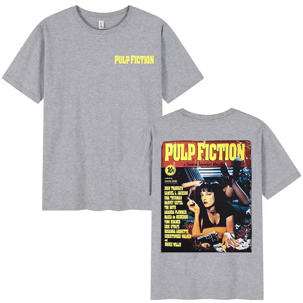 Vintage Pulp Fiction Movie Graphic T Shirts Unisex Women High Quality Fashion Oversized Cotton Tshirt Yk2 Harajuku Clothing Tshirt