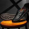 Hand-stitched Men's Outdoor Casual Shoes,Slip-on Flat Leather Shoes,Spring Breathable Plus Size Loafers